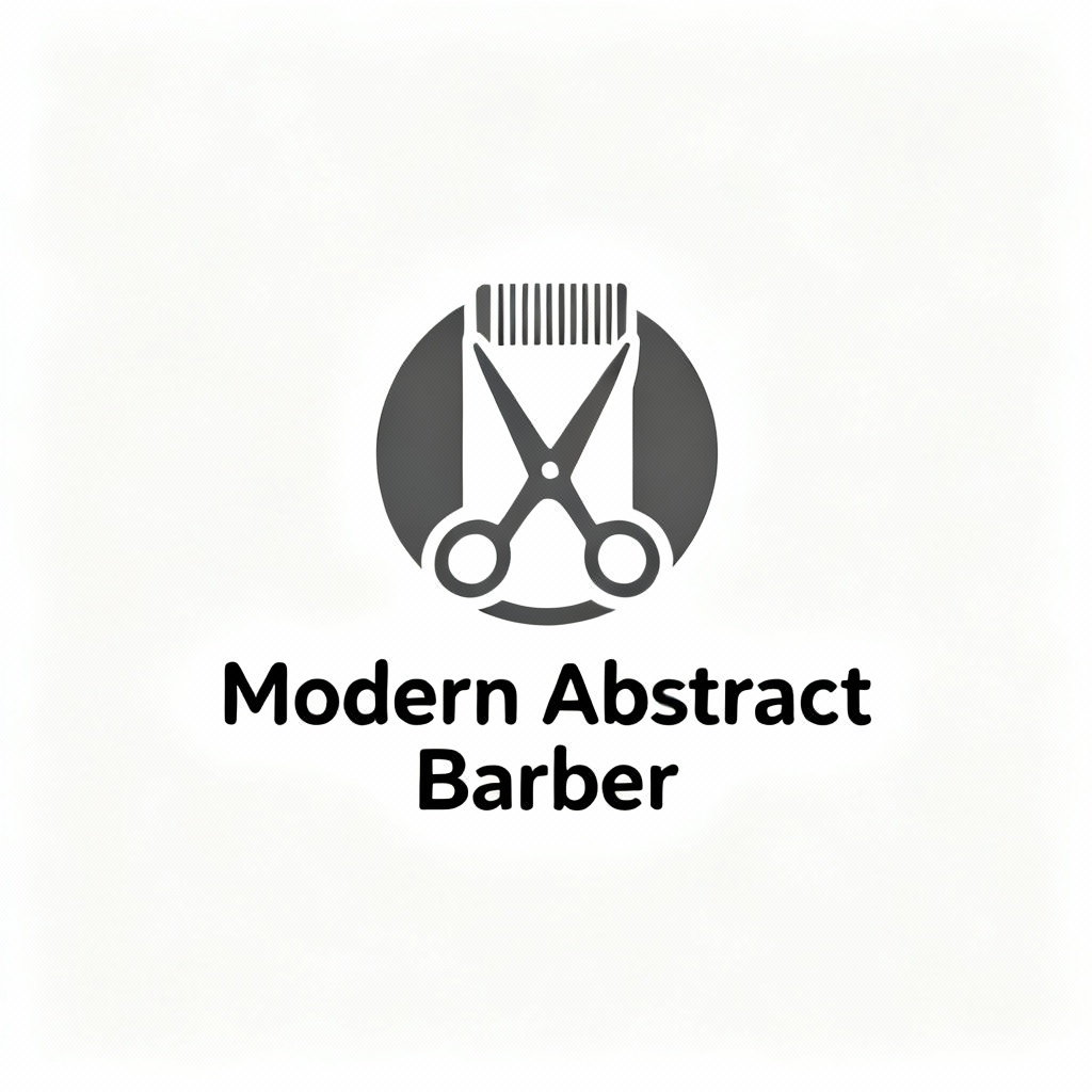 Modern minimal abstract barber logo