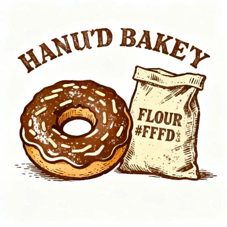 a vintage donut logo