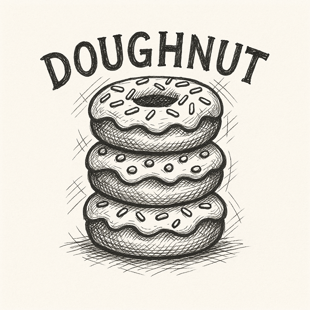 hand-drawn doughnut logo