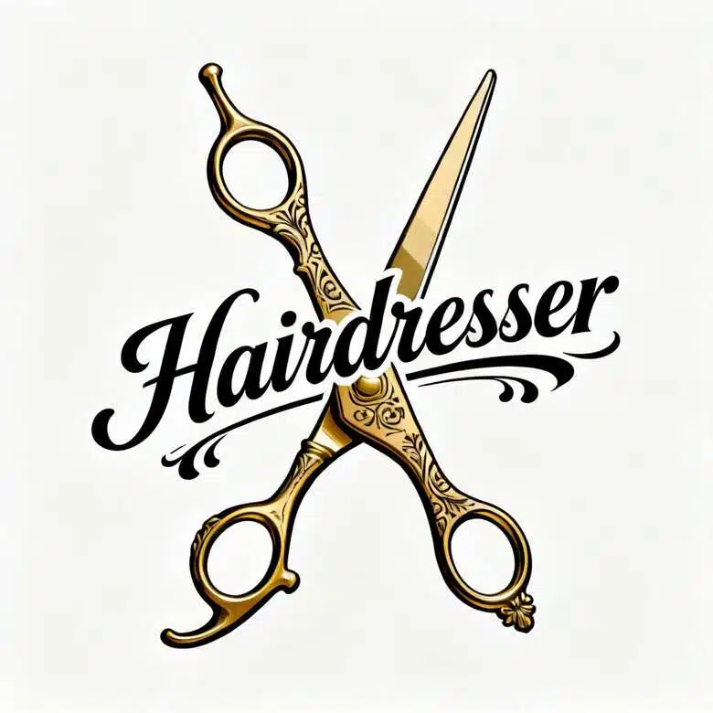 Retro emblem hairdresser logo