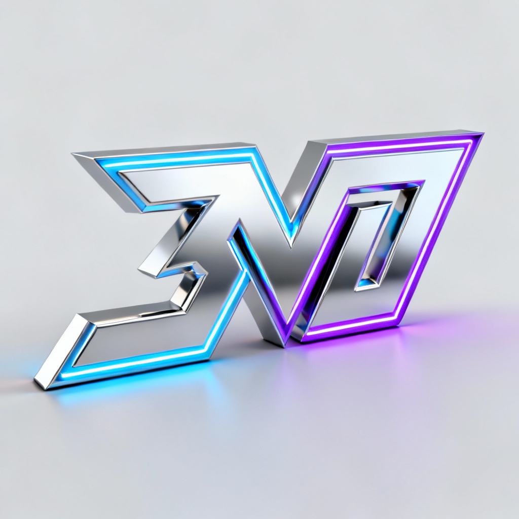 3D logo with metallic 