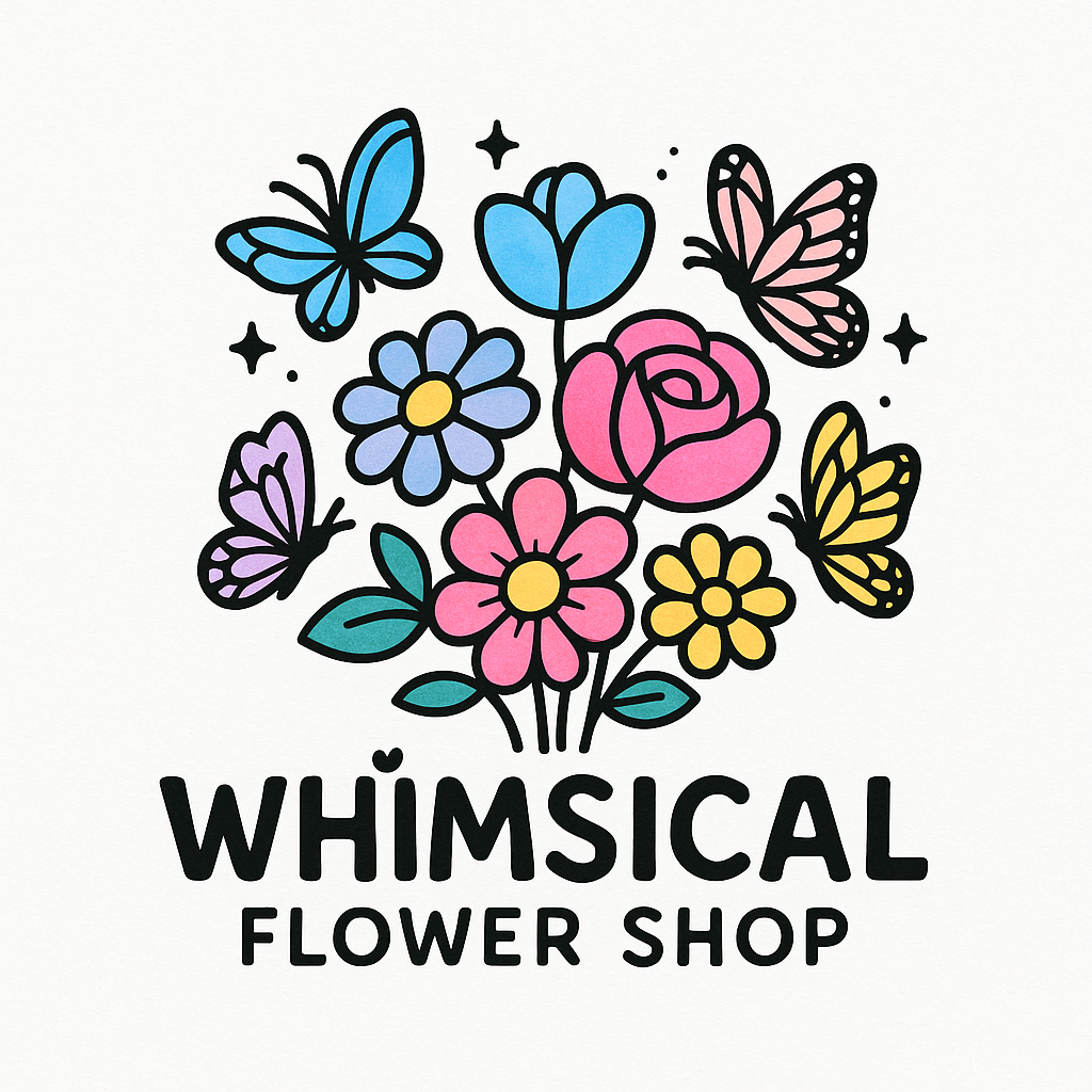 a whimsical flower shop logo1
