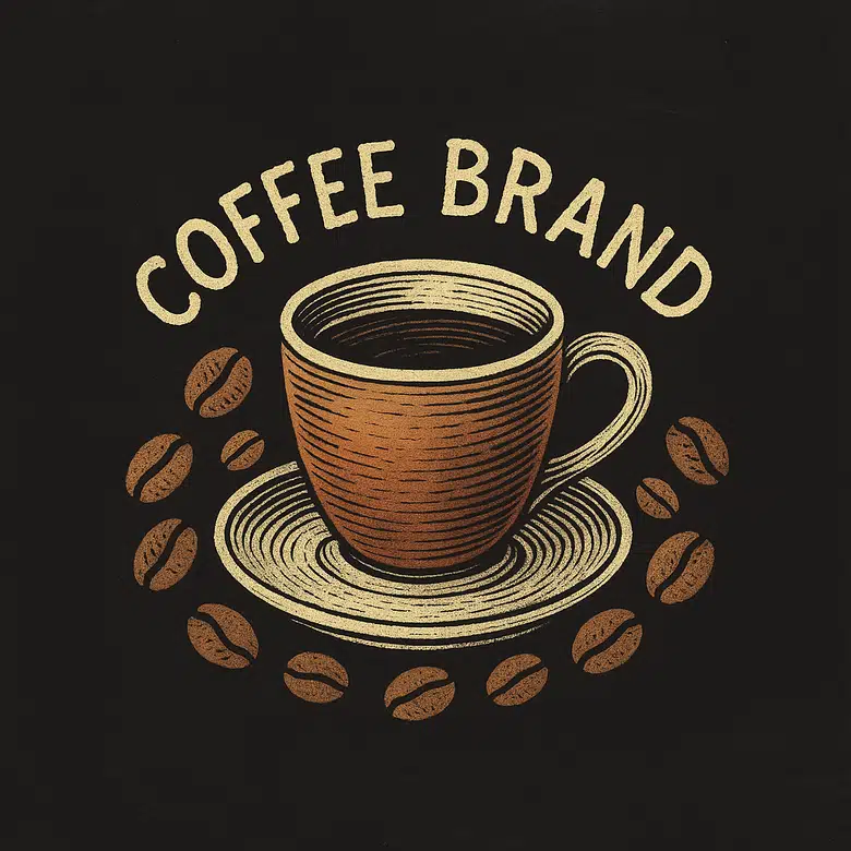 Retro chalkboard-style coffee logo 01