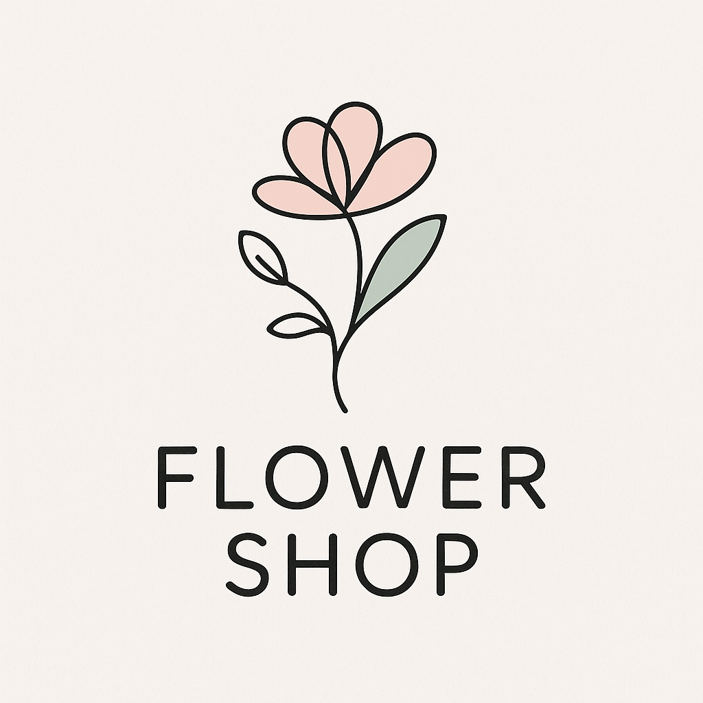 minimalist flower shop logo 2