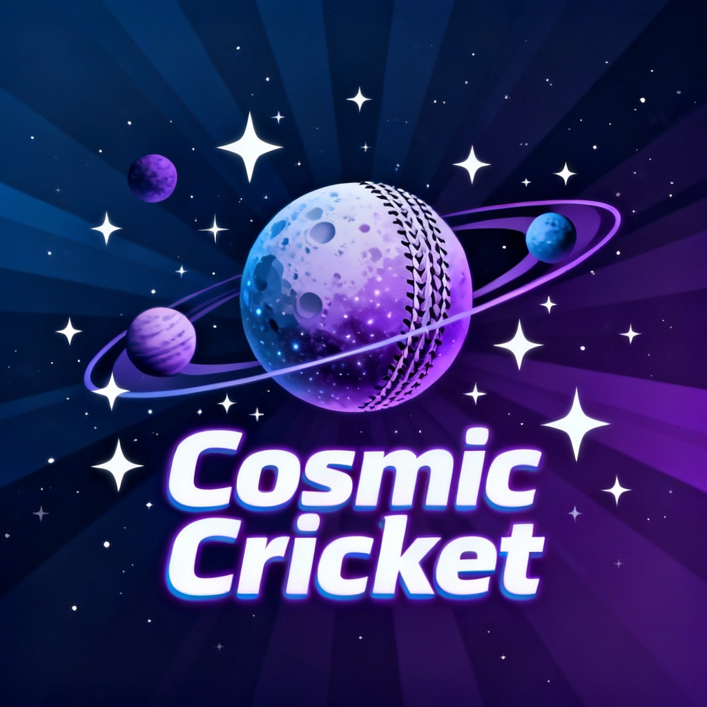 cosmic cricket logo with stars 22