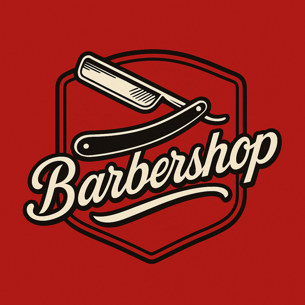 Retro emblem barber logo