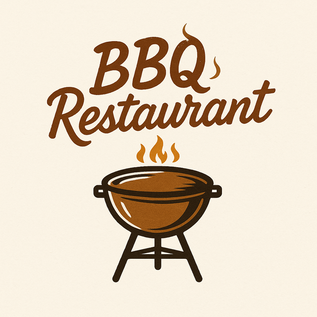 retro BBQ logo with smoky t