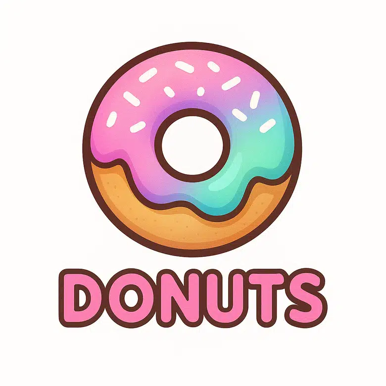 a colorful gradient donut logo