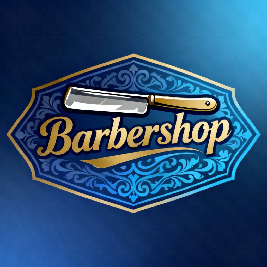 Retro emblem barber logo 02
