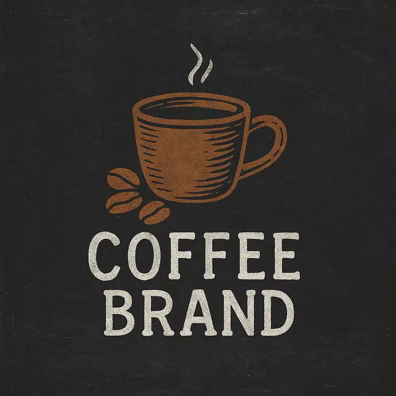 Retro chalkboard-style coffee logo 03