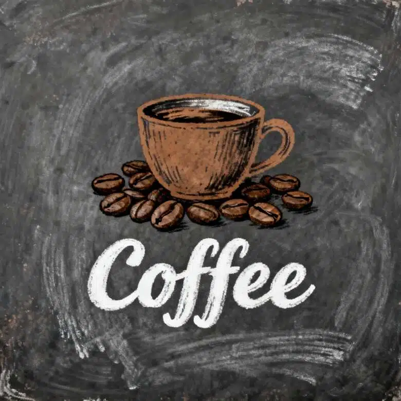 Retro chalkboard-style coffee logo 04