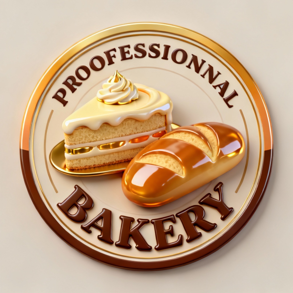 3D emblem bakery logo 