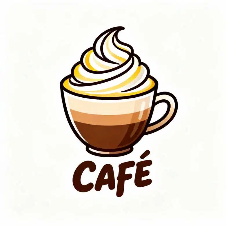 Hand-drawn latte cup logo 01