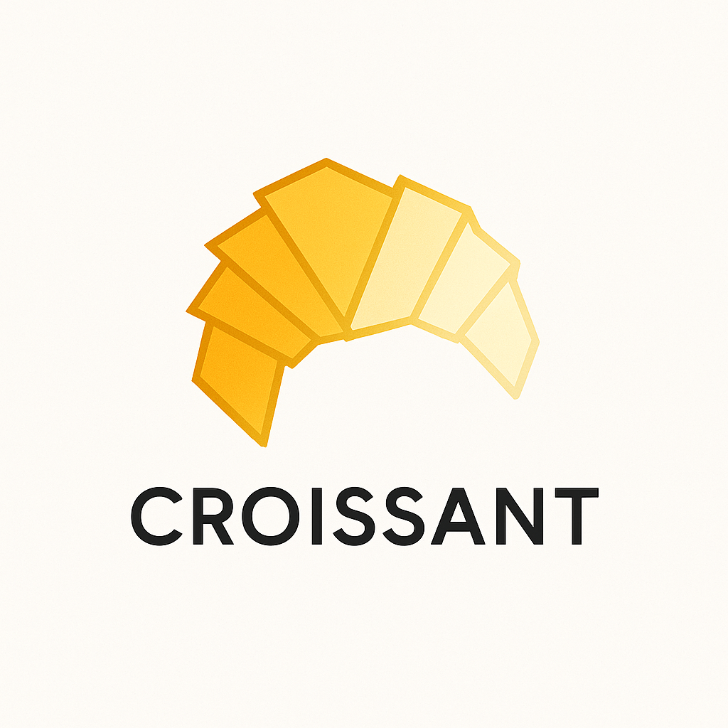 modern geometric croissant logo 