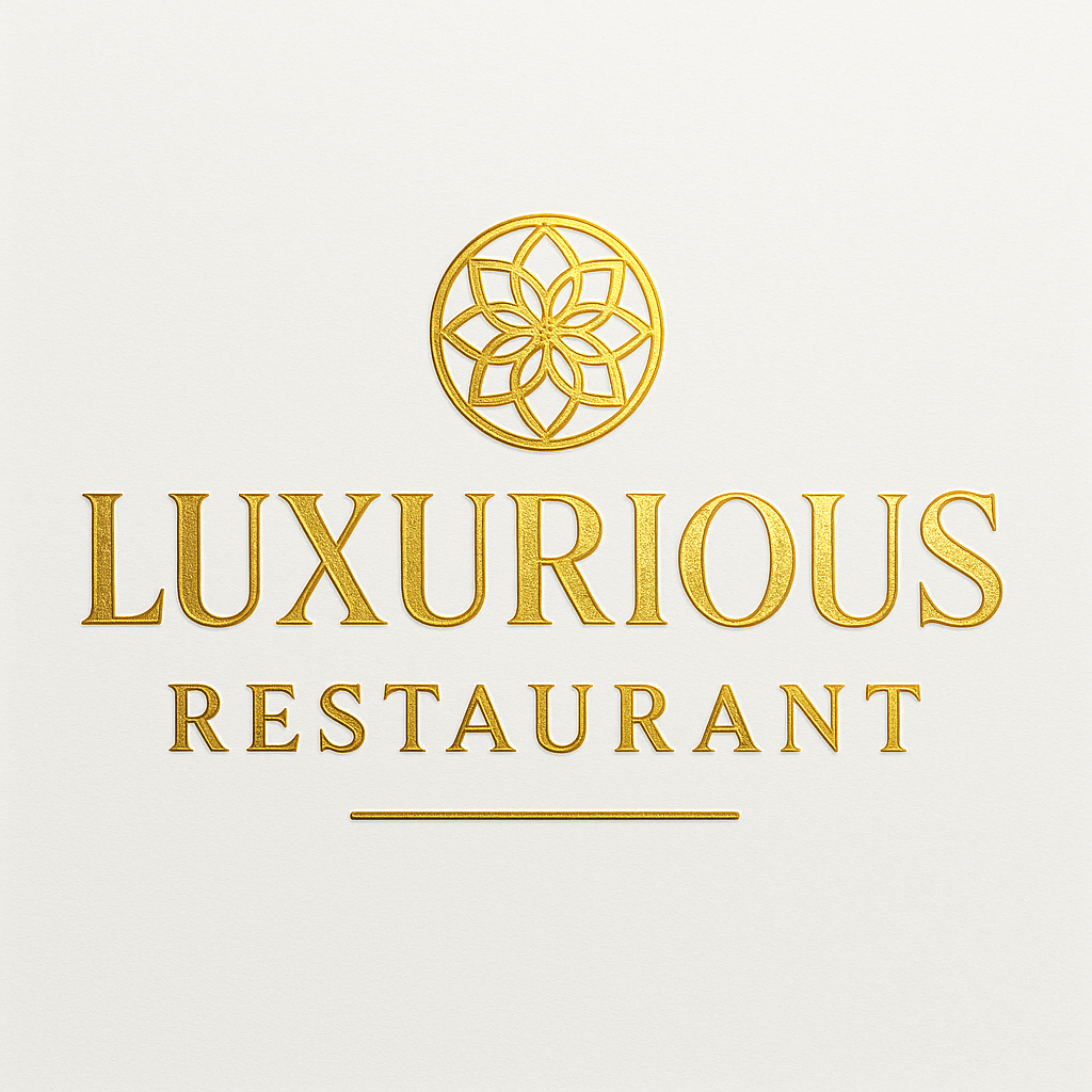 Golden Luxurious Restaurant Logo