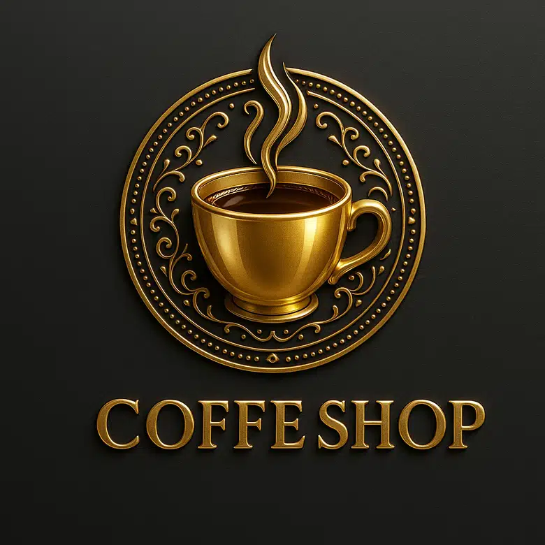 3D emblem coffee logo 02