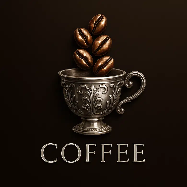 3D coffee emblem logo 02