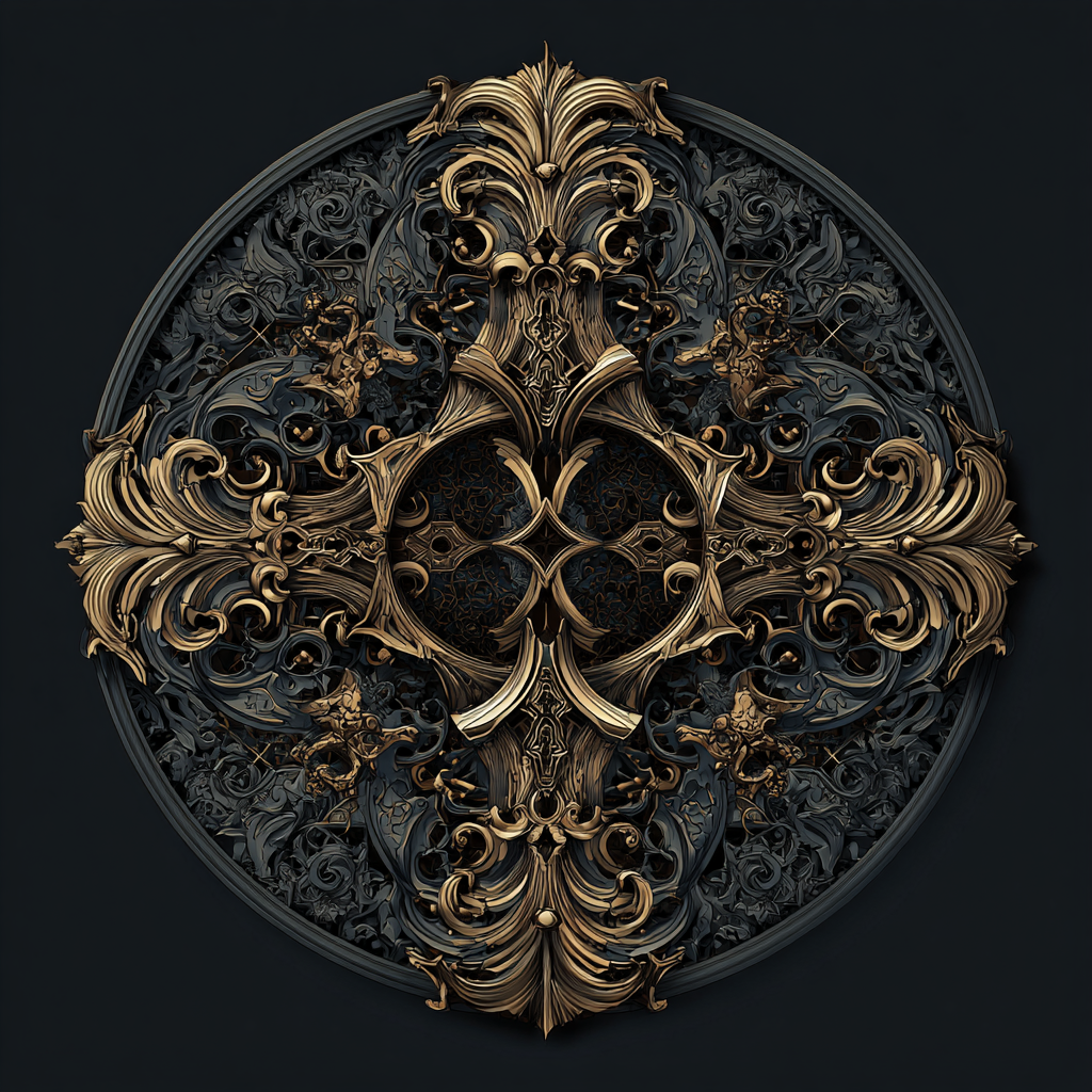 othic-style football badge