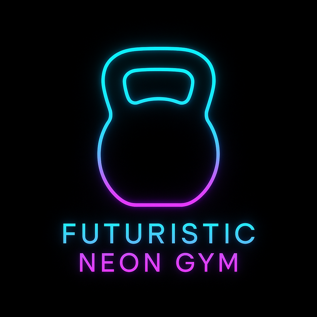 futuristic neon-style gym logo 4