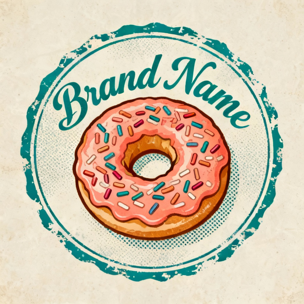 hand-drawn doughnut logo 3
