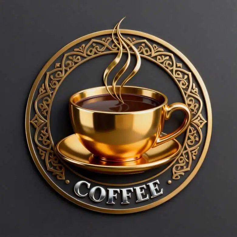 3D emblem coffee logo 03
