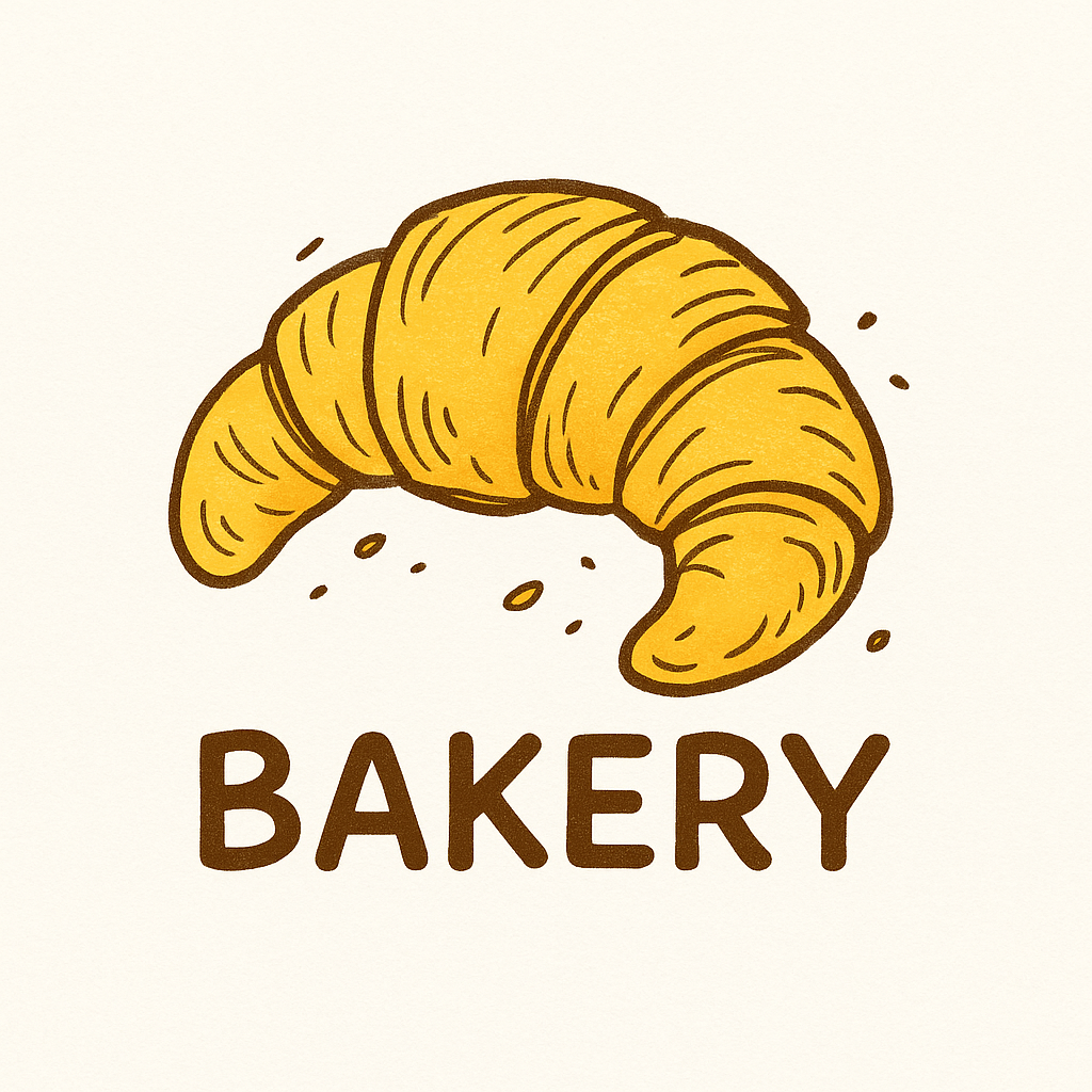 hand-drawn croissant logo 