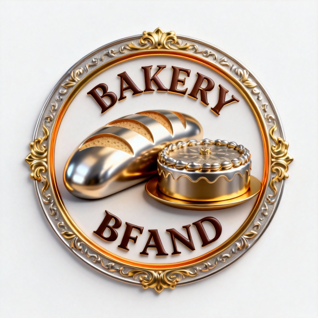 3D bakery emblem logo 