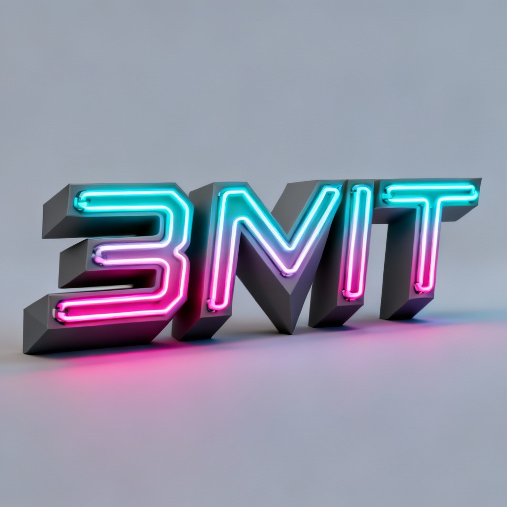 3D neon-letter logo with 