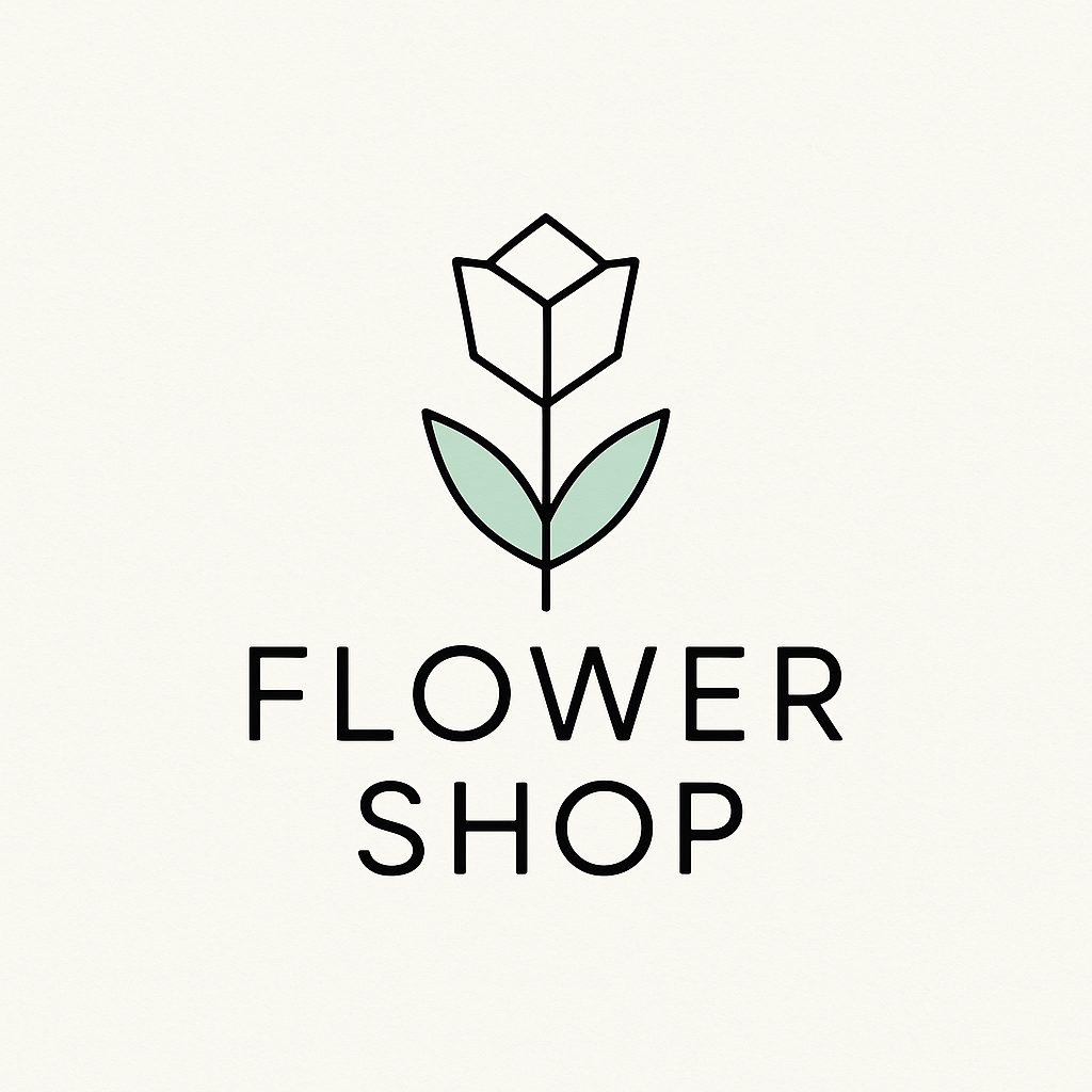 minimalist flower shop logo 