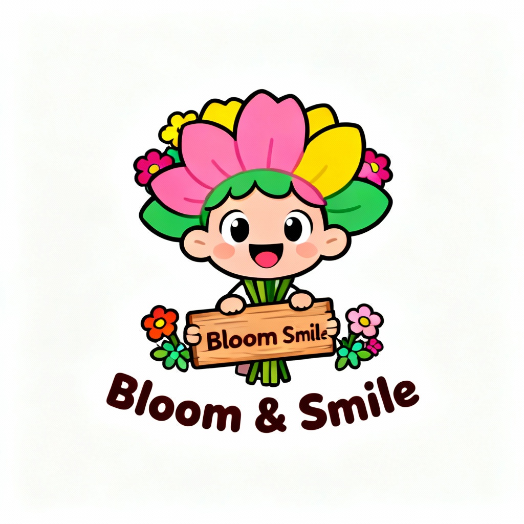 cartoon flower shop logo1