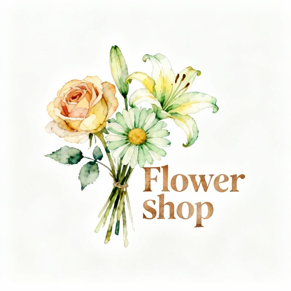 a watercolor-style flower shop logo2