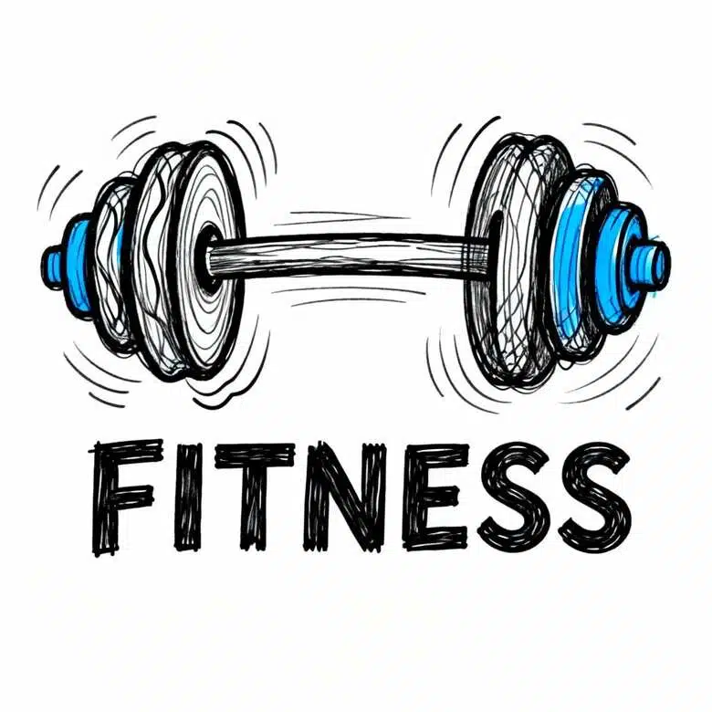 hand-drawn barbell logo 1