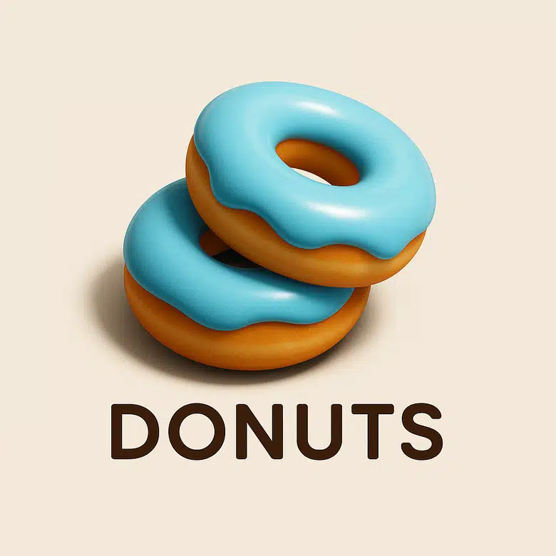 a cute cartoon donut logo 2