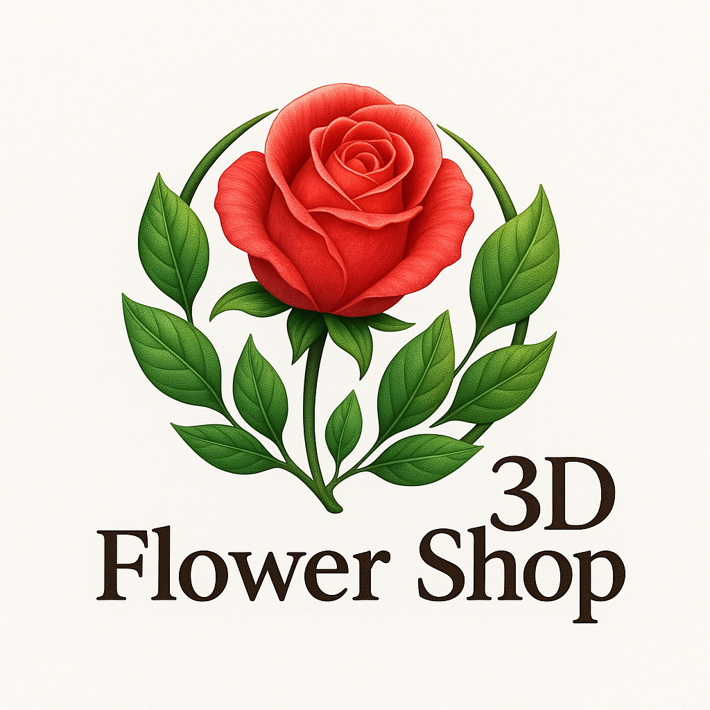 3D flower shop logo1