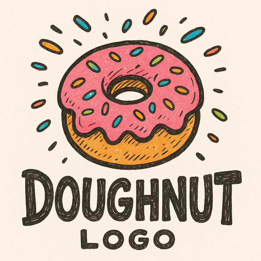 hand-drawn doughnut logo 