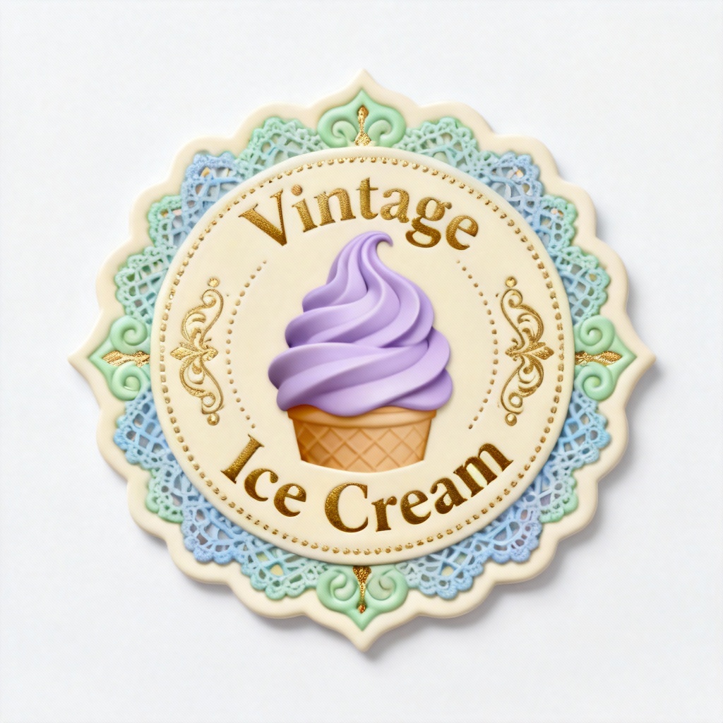 vintage badge-style ice-cream logo 2
