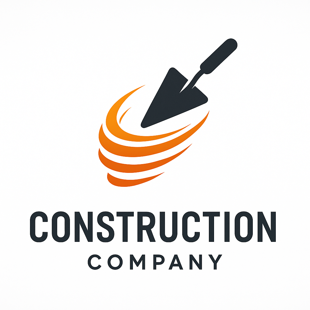  dynamic construction logo with swooshing 