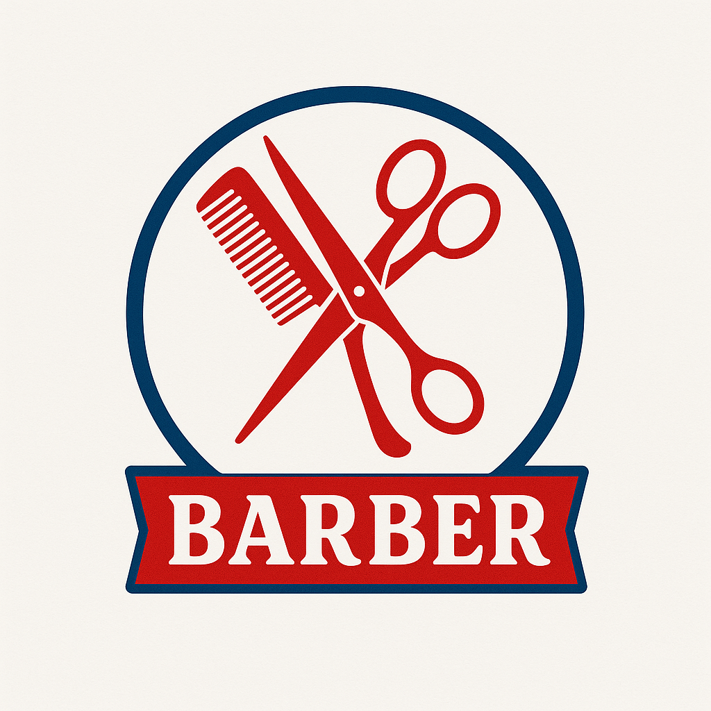 Circular badge barber logo