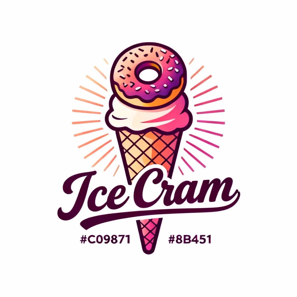 retro ice-cream emblem logo 1