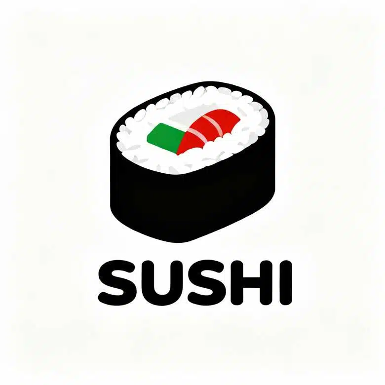 Flat illustration sushi shop logo 01