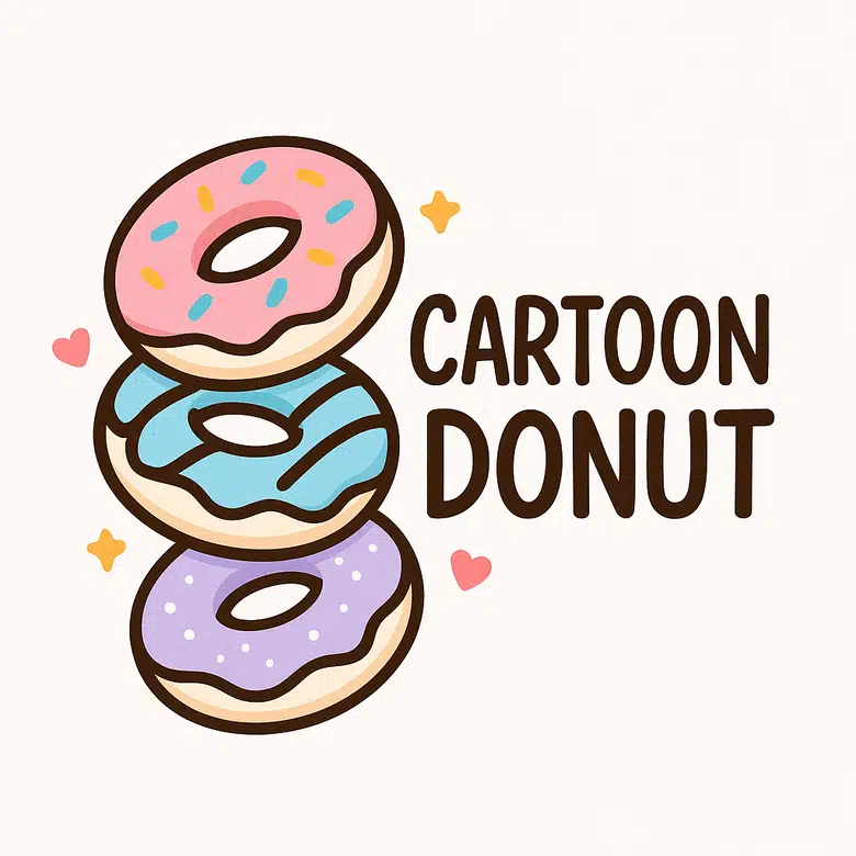 a cartoon donut logo 3