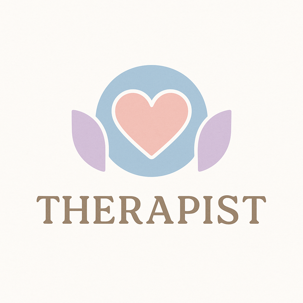 Retro pastel therapist logo