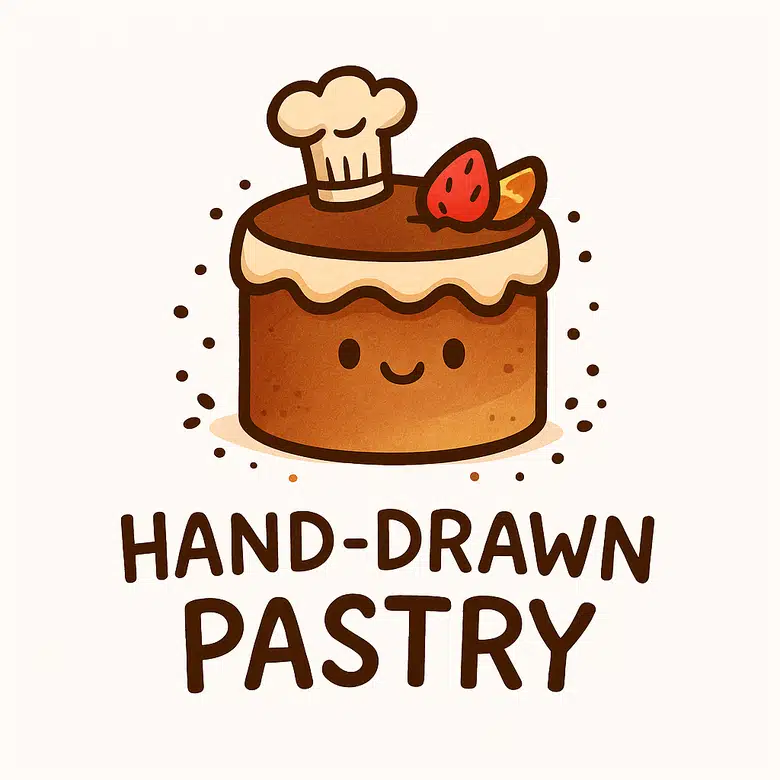 hand-drawn pastry logo
