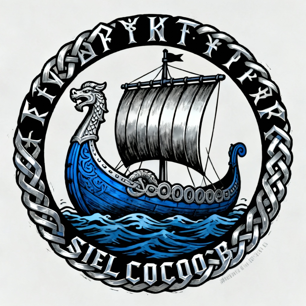 medieval Viking warrior logo 