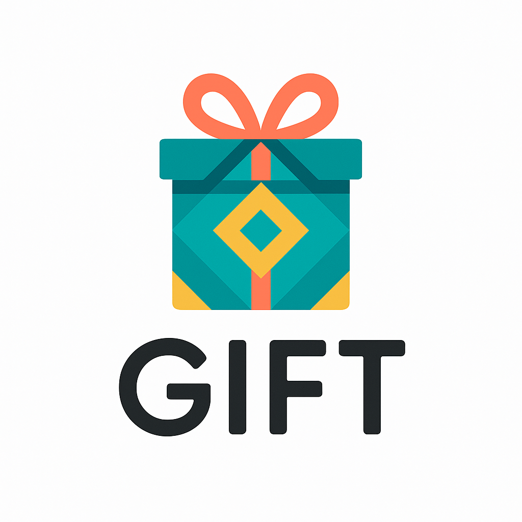 a modern flat gift logo
