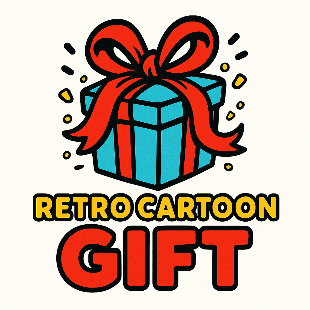 a retro cartoon gift logo