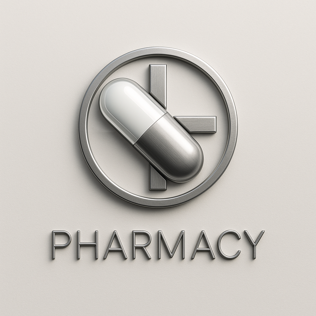 3D emblem pharmacy logo