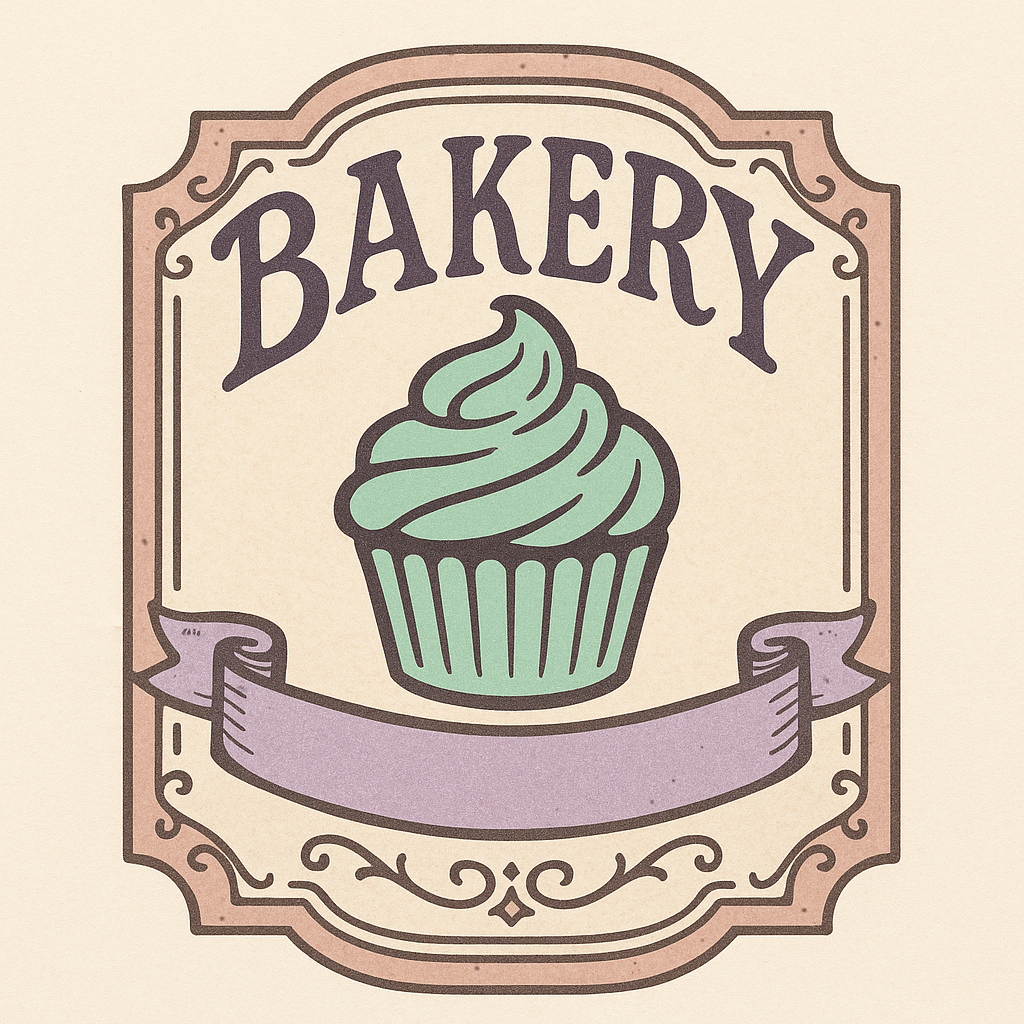 retro badge-style bakery logo 