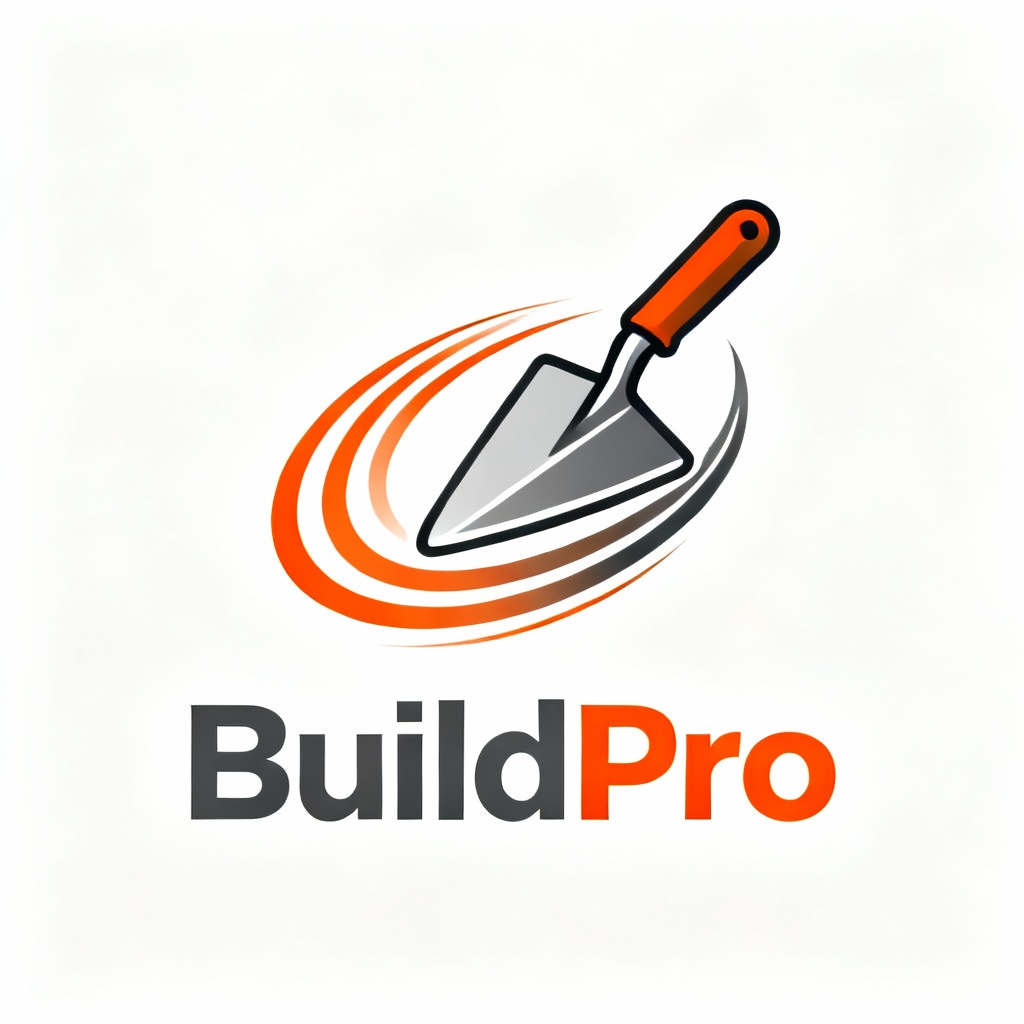 construction logo with swooshing lines 