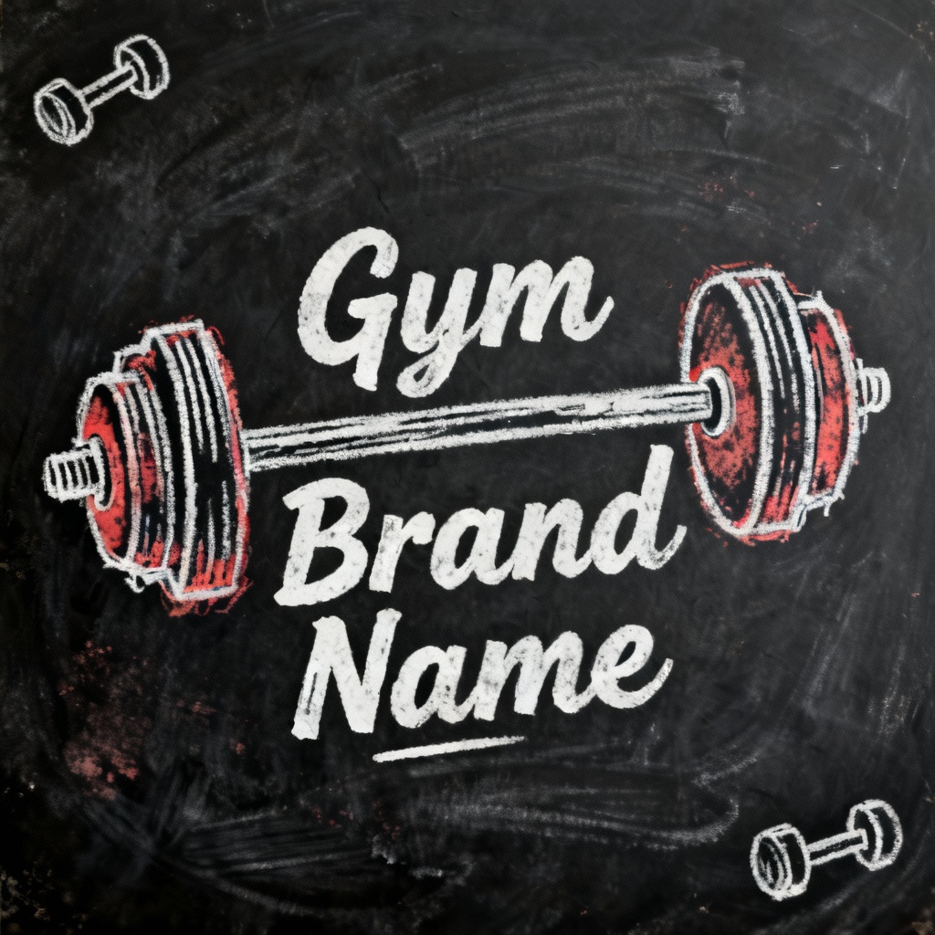 retro chalkboard-style gym logo 2